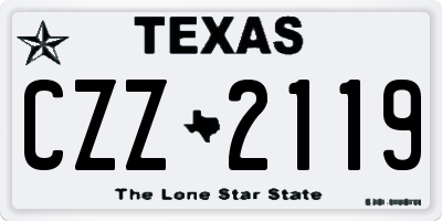 TX license plate CZZ2119