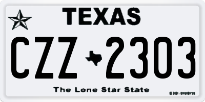 TX license plate CZZ2303