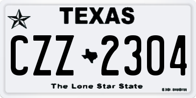 TX license plate CZZ2304