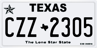TX license plate CZZ2305