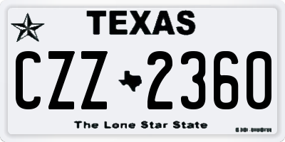 TX license plate CZZ2360