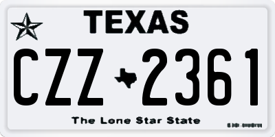 TX license plate CZZ2361