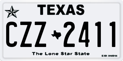 TX license plate CZZ2411