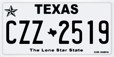 TX license plate CZZ2519