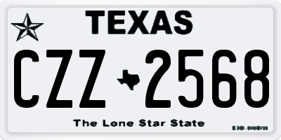 TX license plate CZZ2568