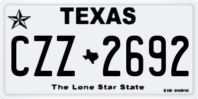 TX license plate CZZ2692