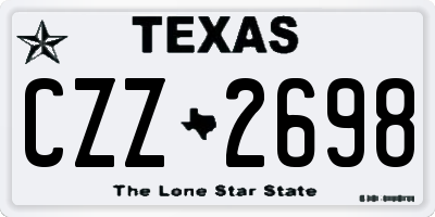 TX license plate CZZ2698