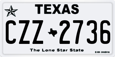 TX license plate CZZ2736