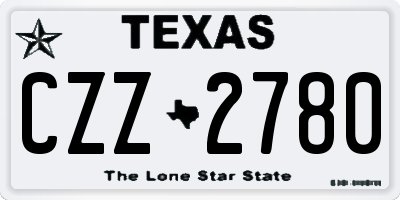 TX license plate CZZ2780