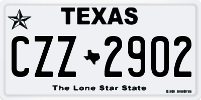 TX license plate CZZ2902
