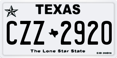 TX license plate CZZ2920
