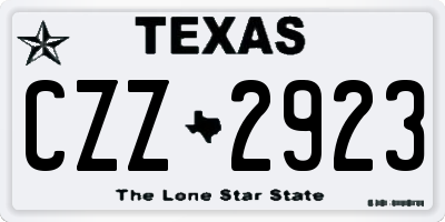 TX license plate CZZ2923
