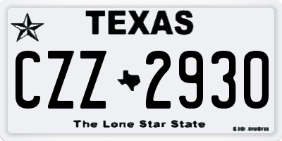 TX license plate CZZ2930