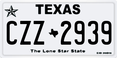 TX license plate CZZ2939