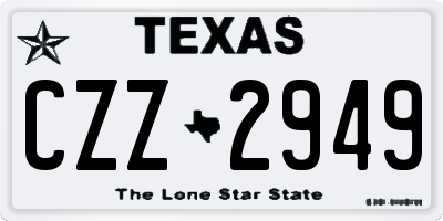TX license plate CZZ2949