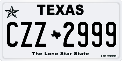 TX license plate CZZ2999