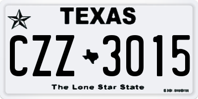 TX license plate CZZ3015