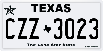TX license plate CZZ3023