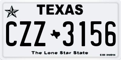 TX license plate CZZ3156