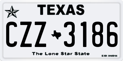TX license plate CZZ3186