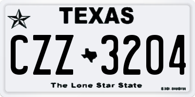 TX license plate CZZ3204