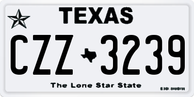 TX license plate CZZ3239