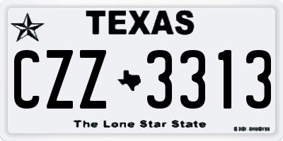 TX license plate CZZ3313