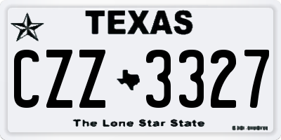 TX license plate CZZ3327
