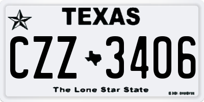 TX license plate CZZ3406