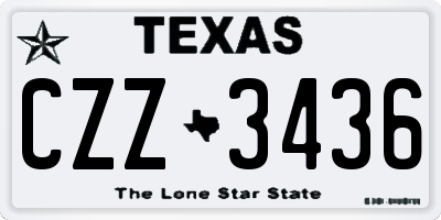 TX license plate CZZ3436