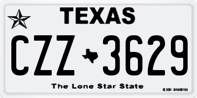 TX license plate CZZ3629