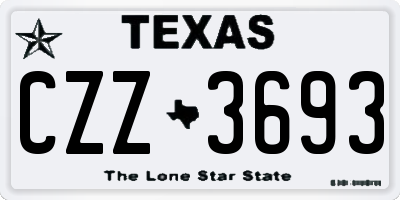 TX license plate CZZ3693
