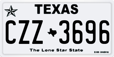 TX license plate CZZ3696