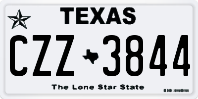 TX license plate CZZ3844