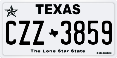 TX license plate CZZ3859