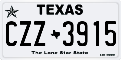 TX license plate CZZ3915