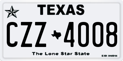 TX license plate CZZ4008