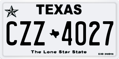 TX license plate CZZ4027
