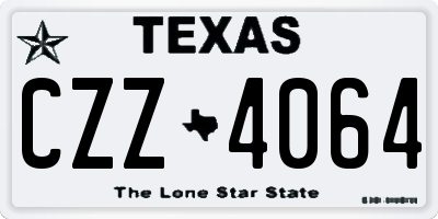 TX license plate CZZ4064