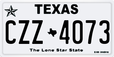 TX license plate CZZ4073