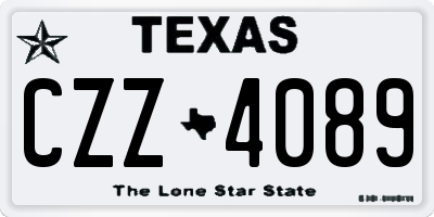TX license plate CZZ4089