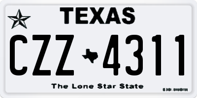 TX license plate CZZ4311