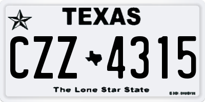 TX license plate CZZ4315