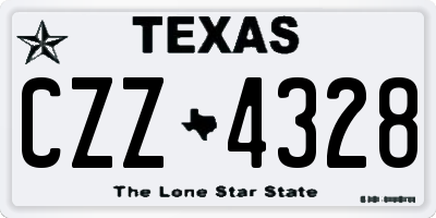 TX license plate CZZ4328