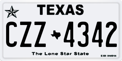 TX license plate CZZ4342