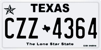 TX license plate CZZ4364