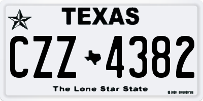 TX license plate CZZ4382
