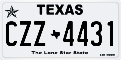 TX license plate CZZ4431