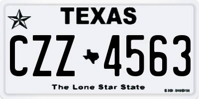 TX license plate CZZ4563