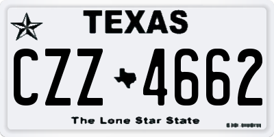 TX license plate CZZ4662